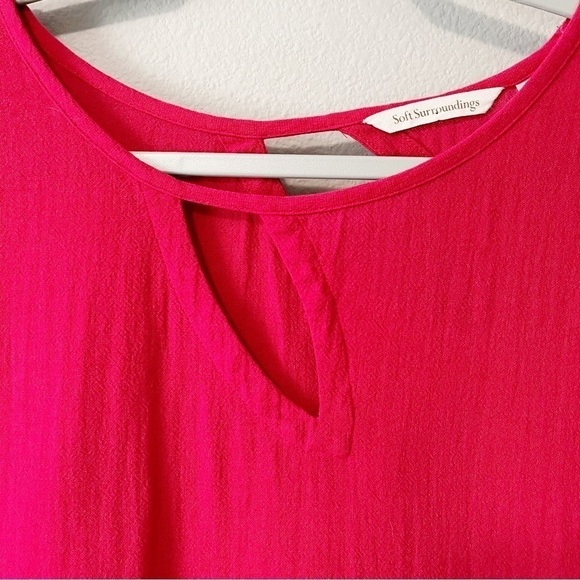 Soft Surroundings Moderne Gauze Tunic Top w/ Cutout Pink Size Small - Picture 5 of 10